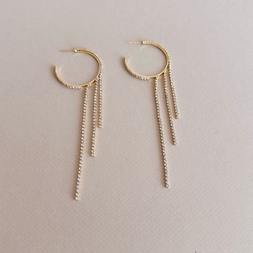 Diamond hoop earrings S825